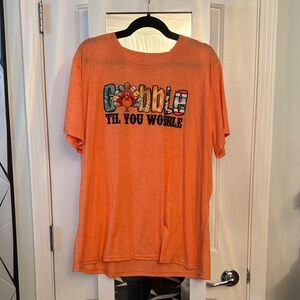 Orange Graphic T-Shirt Gobble Til You Wobble Thanksgiving Holiday